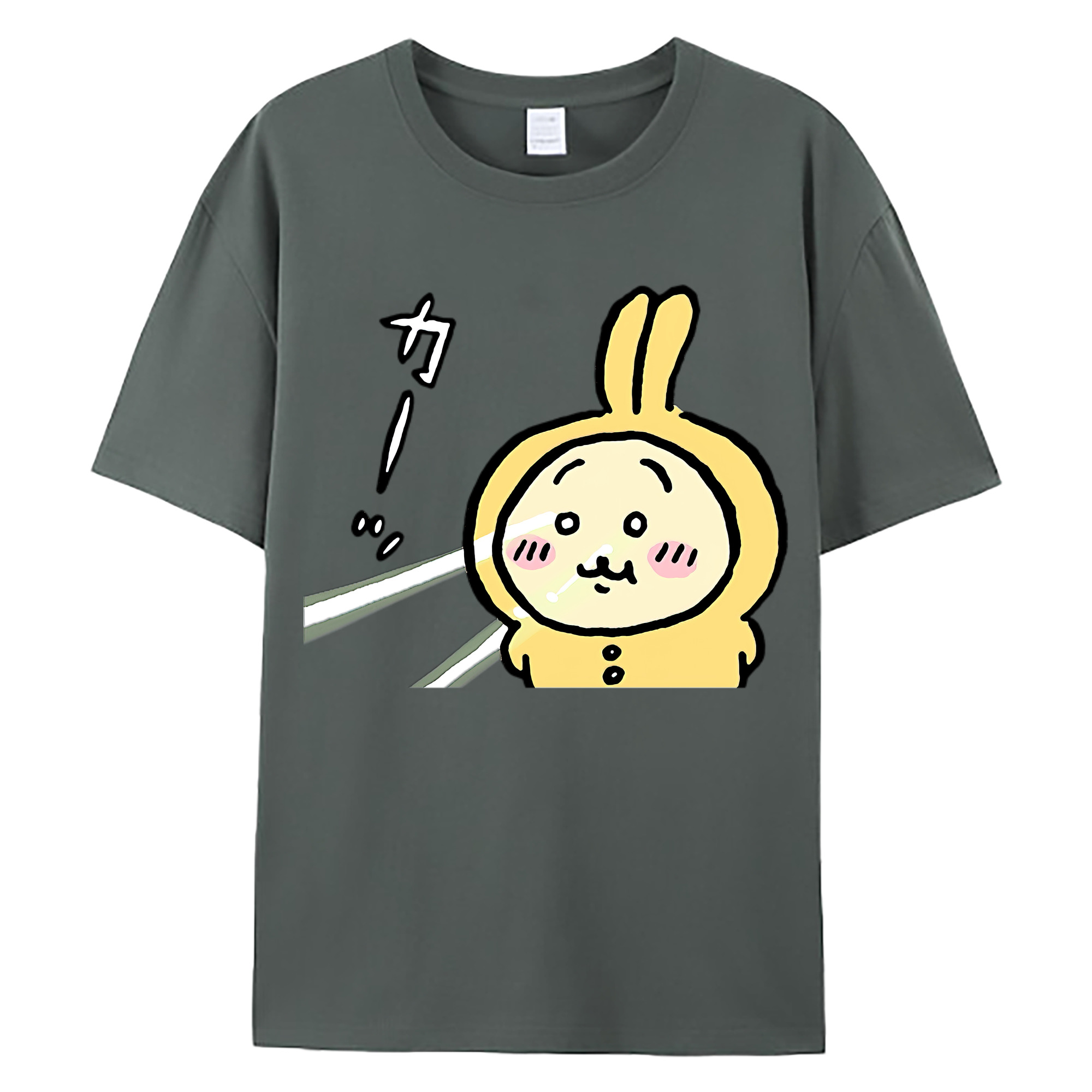 （画像用） ちいかわ うさぎ Chii-kawa usagi 綿100％ メンズ半袖Tシャツ｜肌触りやわらか＆通気性